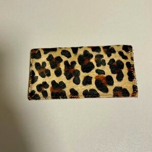 Leopard Leather Checkbook Cover